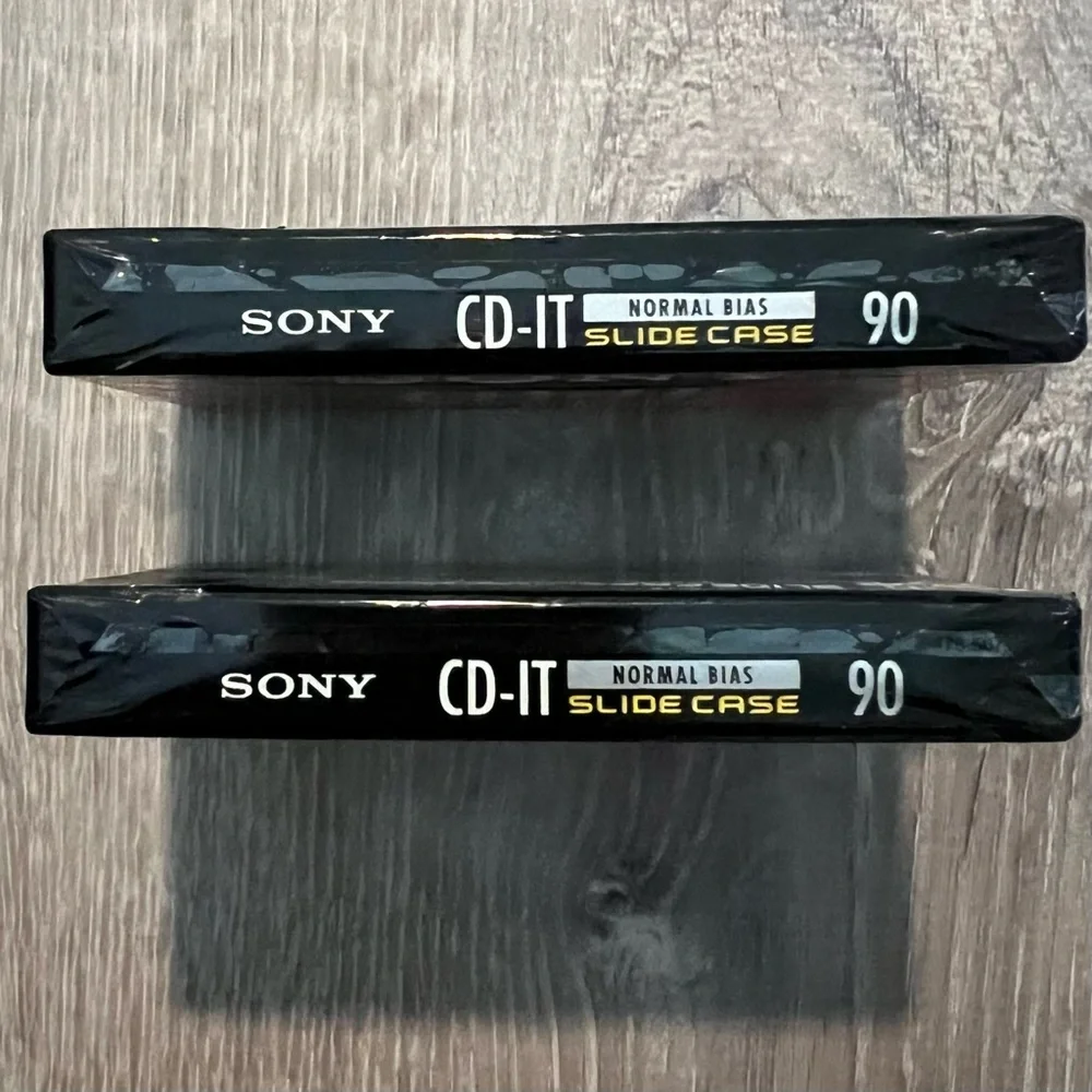 VINTAGE SEALED 2 Sony‎ CD-IT 90-Minute Audio Cassette Tapes Slide Case
